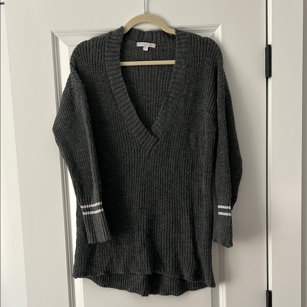 Charcoal V-Neck Women's Sweater